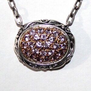 Lyric Sterling & 18kt Gold Pink Topaz Floral Necklace